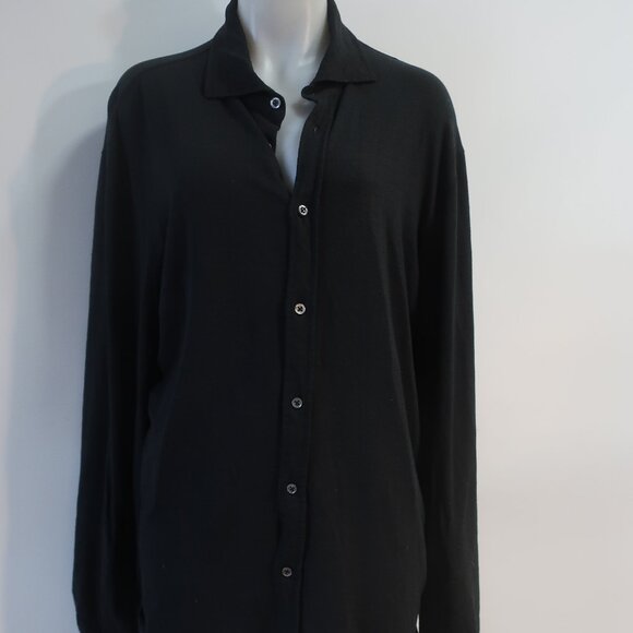 Mens Malo Black Button Down Linen Stretch Blend Shirt 58 US/XL - Picture 2 of 12